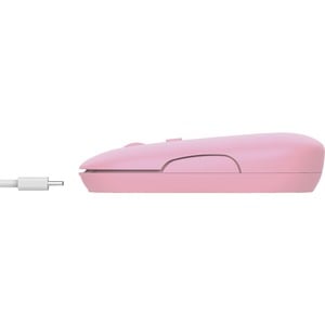 Trust Puck Mouse - Bluetooth/Radio Frequency - USB 2.0 Type A - Optical - 4 Button(s) - Pink - Wireless - 2.40 GHz - Recha