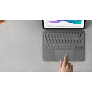 Logitech Combo Touch Tastatur/Cover für 32,8 cm (12,9 Zoll) Apple, Logitech iPad Pro (5. Generation) Tablet - Grau - Gewob