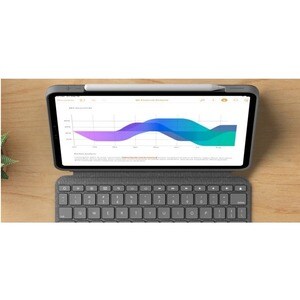 Logitech Combo Touch Tastatur/Cover für 32,8 cm (12,9 Zoll) Apple, Logitech iPad Pro (5. Generation) Tablet - Grau - Webst