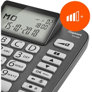 Gigaset DL580 Standard Phone - Black - Speakerphone - Hearing Aid Compatible