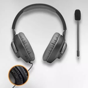 JBL Free WFH Wired Over-the-ear Headset - Black - Ear-cup - 32 Ohm - 20 Hz to 20 kHz - 120 cm Cable - Noise Cancelling Mic