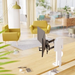 Ergotron TRACE Desk Mount for Monitor, LCD Display - White - 2 Display(s) Supported - 68.6 cm (27") Screen Support - 9.80 