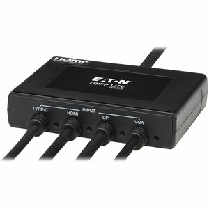 Eaton Tripp Lite Series 4-Port Presentation Adapter, 4K 60 Hz (4:4:4) HDMI, DP, USB-C and 1080p VGA to HDMI, Built-In Cabl