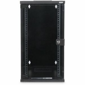 Digitus 12U Wandmontierbar Geschlossener Schrank Rackschrank für Networking - Schwarz - Glas, Blech, Feuerverzinkter Stahl