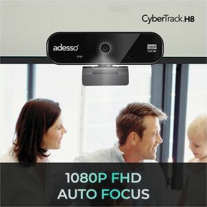 Adesso CyberTrack CyberTrack H8 Webcam - 2.1 Megapixel - 30 fps - Black - USB 2.0 - Full HD - 1920 x 1080 Video - CMOS Sen