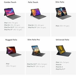 Logitech Combo Touch Keyboard/Cover Case for 11" Apple iPad Pro (3rd Generation), iPad Pro (2nd Generation), iPad Pro Tabl