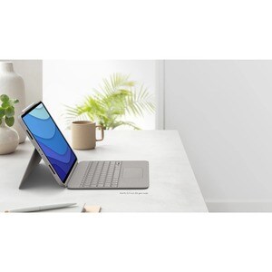 Logitech Combo Touch Keyboard/Cover Case for 32.8 cm (12.9") Apple iPad Pro (5th Generation) Tablet - Sand - Scrape Resist
