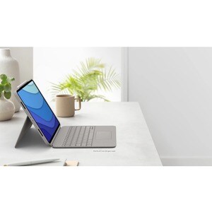 Logitech Combo Touch Keyboard/Cover Case for 32.8 cm (12.9") Apple iPad Pro (5th Generation) Tablet - Sand - Scrape Resist