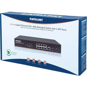 Switch Administrable Gigabit Ethernet de 8 puertos PoE+ con 2 puertos SFP - Intellinet