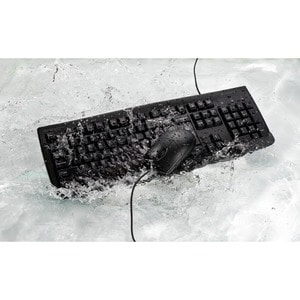 Kensington Pro Fit Washable Wired Desktop Set - USB Cable Keyboard - USB Cable Mouse - Optical - 1600 dpi - Rugged - Scrol