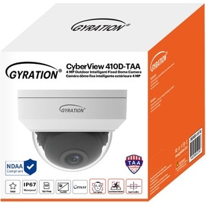 Gyration CYBERVIEW 410D-TAA 4 Megapixel Indoor/Outdoor HD Network Camera - Color - Dome - TAA Compliant - 131.23 ft Infrar