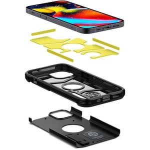 Spigen Tough Armor Case for Apple iPhone 13 Smartphone - Black - Impact Resistant, Shock Absorbing - Thermoplastic Polyure