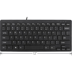 Adesso SlimTouch AKB-111UB Keyboard - Cable Connectivity - USB Interface - English (US) - Black - Membrane Keyswitch - Des