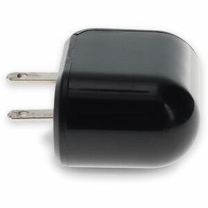 AddOn Wall Charger 2X USB-A 2.0 5V at 2.4A Single port or 5V at 1A Dual port 12W total, Black - 12 W - 5 V DC Output - 2.4