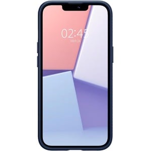 Spigen Liquid Air Case for Apple iPhone 13 Smartphone - Geometric Pattern - Navy Blue - OEM - Matte - Shock Absorbing, Dro