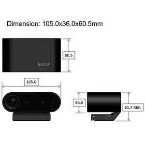 Cámara de videoconferencia Lenovo - 60fps - USB 3.2 Gen 1 - 3840 x 2160 Vídeo - Computador
