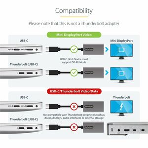 StarTech.com Adaptateur USB C vers Mini DisplayPort - Dongle Convertisseur USB Type-C 4K 60Hz vers mDP - Comp. Thunderbolt