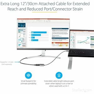 StarTech.com USB C to DisplayPort Adapter, 8K/4K 60Hz USB-C to DisplayPort 1.4 Adapter, DSC, USB Type-C to DP Video Conver