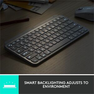 Logitech MX Keys Mini Wireless Illuminated Keyboard for Business, Compact, Logi Bolt Technology, Graphite - Wireless Conne