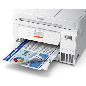 Epson ET-4856 Wireless EcoTank Inkjet Multifunction Printer - Colour - White - Copier/Fax/Printer/Scanner - 33 ppm Mono/20