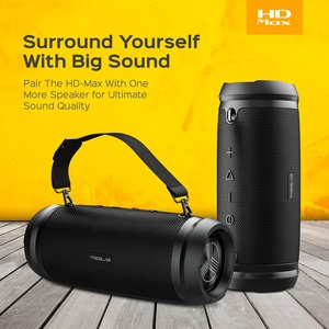 Treblab HD-Max Bluetooth Speaker System - 50 W RMS - Black - 80 Hz to 16 kHz - Battery Rechargeable