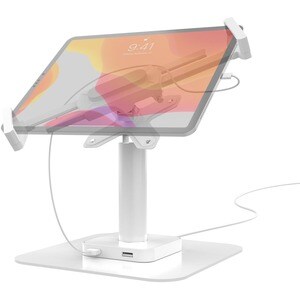 CTA Digital VESA Compatible Desk Mount with USB Ports and Cable Routing (White) - 75 x 75, 100 x 100 - VESA Mount Compatib