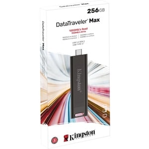 Kingston DataTraveler Max DTMAX 256 GB USB 3.2 (Gen 2) Type C Flash Drive - 1000 MB/s Read Speed - 900 MB/s Write Speed - 