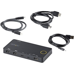 2 Port Hybrid KVM Switch HDMI + USB-A & USB-C, 4K 60Hz HDMI 2.0 Monitor - 2 Computer - 1 Lokaler Benutzer(n) - 3840 x 2160