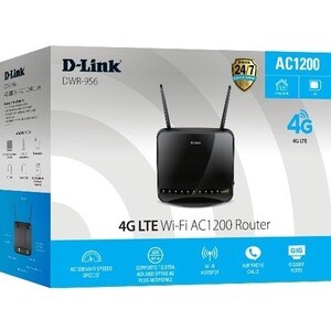 D-Link DWR-956 Wi-Fi 5 IEEE 802.11ac Cellular Modem/Wireless Router - 4G - LTE 700, LTE 800, LTE 900, LTE 1800, LTE 2100, 