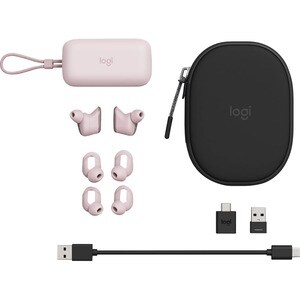 Logitech Zone True Wireless Earbud Stereo Earset - Rose - Binaural - In-ear - 3000 cm - Bluetooth - 20 Hz to 20 kHz - Nois