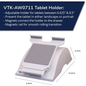 apg Stratis Tablet PC Holder - Portrait, Landscape - 104.9 mm x 170.9 mm x 285 mm x - White