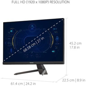ViewSonic VX2767-MHD 27 Inch 1080p Gaming Monitor with 100Hz, 1ms, Ultra-Thin Bezels, FreeSync, Eye Care, HDMI, VGA, and D