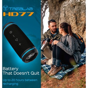 Treblab HD77 Portable Bluetooth Speaker System - 25 W RMS - 80 Hz to 16 kHz - Surround Sound - Battery Rechargeable