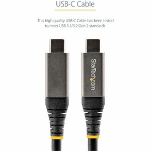 StarTech.com 50cm USB-C Kabel 10Gbit/s, USB-IF zertifiziert, USB 3.2 Gen 2 Typ-C Kabel, 100W/5A Power Delivery, DP Alt Mod