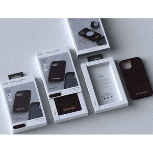 Njord Hülle für Apple iPhone 12, iPhone 12 Pro Smartphone - Aubergine, Lila - Glatt - Sturzsicher - Lachsleder, MicroFiber