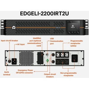 VERTIV Edge Lithium Ion Edge Lithium-Ion Line-interactive UPS - 2.20 kVA/1.98 kW - 2U Rack/Tower - AVR - 1.70 Hour Recharg