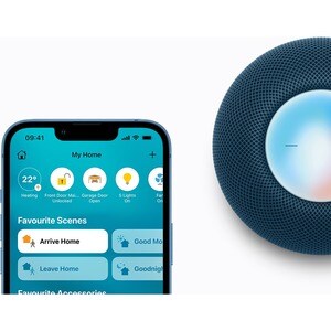 Apple HomePod mini Portable Bluetooth Smart Speaker - Siri Supported - Blue - 360° Circle Sound - Wireless LAN