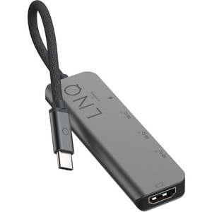 Estación de acoplamiento LINQ USB Tipo C para Ordenador portátil/Tableta/Teléfono inteligente - 100 W - Negro, Gris - 4K, 