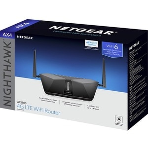 Netgear Nighthawk AX4 LAX20 Wi-Fi 6 IEEE 802.11ax 1 SIM Cellular Modem/Wireless Router - 4G - LTE - Dual Band - 2.40 GHz I