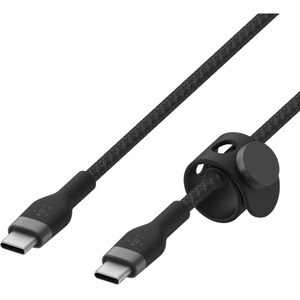 Belkin 60W USB-C to USB-C Cable - 480 Mbps - Silicone, Braided - M/M - 2m/6.6ft - Black - 6.56 ft USB-C Data Transfer Cabl