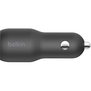 Belkin BoostCharge Dual Car Charger with PPS 37W - 37 W - 12 V DC Input - Black