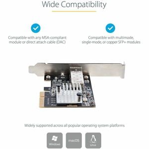 Carte PCI Express - Carte Réseau PCIe SFP+ Ouvert pour Modules Conformes à la Norme MSA - Carte Réseau SFP+ PCIe 10Gb - PC