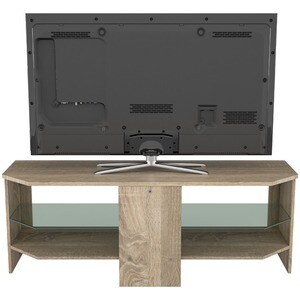 AVF CA115GOX-A: Calibre 45 inch Rustic Sawn Oak Effect TV Stand with Glass Shelf - Up to 55" Screen Support - 88.18 lb Loa