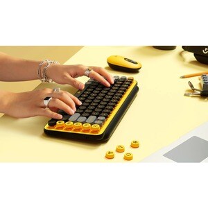 Logitech POP Keys Keyboard - Wireless Connectivity - Blast - Mechanical Keyswitch - Bluetooth - 5.1 - 10 m Emoji Hot Key(s