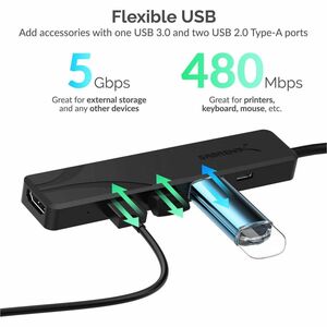Sabrent Multi-Port USB Type-C Hub - for Keyboard, Mouse, Flash Drive, Printer, HDTV, Monitor, Projector, Notebook, Desktop