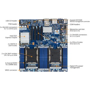 Gigabyte MD61-SC2 Server Motherboard - Intel C621 Chipset - Socket P LGA-3647 - Extended ATX - 64 GB DDR4 SDRAM Maximum RA