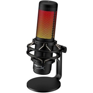 HyperX QuadCast S Wired Condenser Microphone - Black, Grey - 2.99 m - Stereo - 20 Hz to 20 kHz - Omni-directional, Cardioi