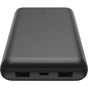 Belkin BOOST↑CHARGE Power Bank - Black - For Smartphone, iPad Air, iPad mini - 20000 mAh - 3 x USB - Black
