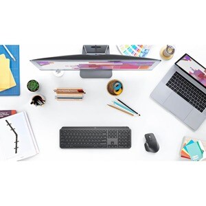 Logitech MX Keys for Business Keyboard - Wireless Connectivity - English (UK) - QWERTY Layout - Graphite - MX Keyswitch - 