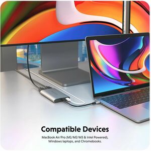 Hyper Dual 4K HDMI Adapter for M1/M2 MacBook - for Notebook/Desktop PC - USB Type C - 2 Displays Supported - 4K - 3840 x 2